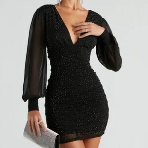 Windsor Alicia Mesh Rhinestone Party Dress